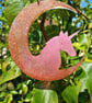 Pink and Orange Unicorn Suncatcher Hanging Ornament 