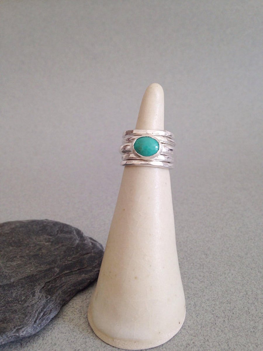 Turquoise Ring - Stackable Ring - Turquoise Stacking Ring