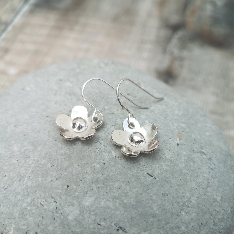 Sterling Silver Flower Earrings