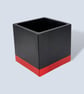 Black and red square planter 10 cm indoor plant pot gift for plant lovers