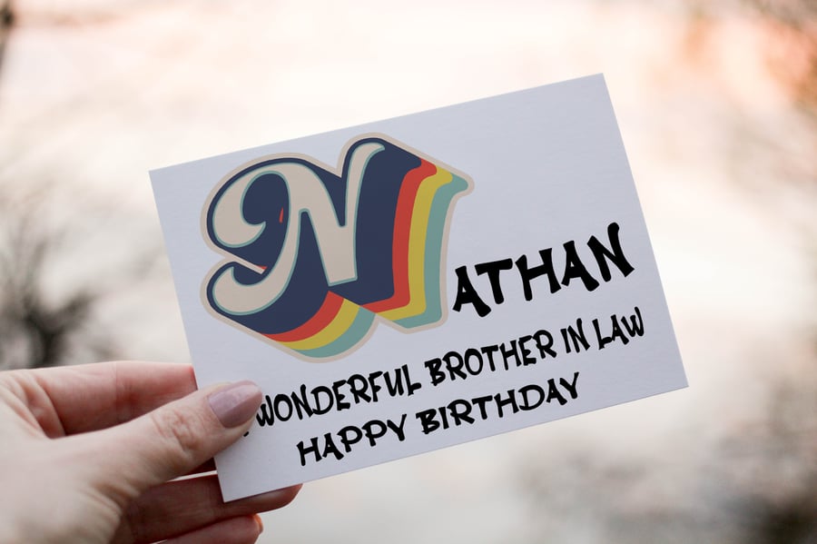 Retro Brother In Law Birthday Card, Birthday Card for Brother In Law, Birthday