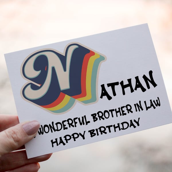 Retro Brother In Law Birthday Card, Birthday Card for Brother In Law, Birthday