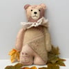 Felt Teddy bear, crazy patchwork woodland bear, decorative keepsake bear  