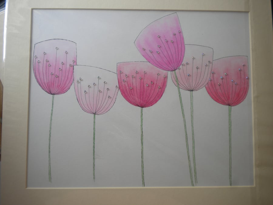 tulips watercolour painting