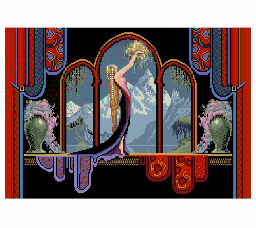 243 - Art Deco Lady Cross Stitch Pattern: Goddess of the Mountains (PDF Chart) 