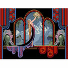 243 - Art Deco Lady Cross Stitch Pattern: Goddess of the Mountains (PDF Chart) 
