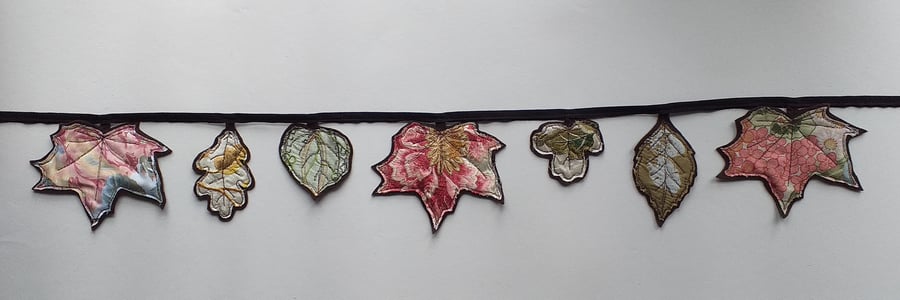 Embroidered Autumn Leaves Garland