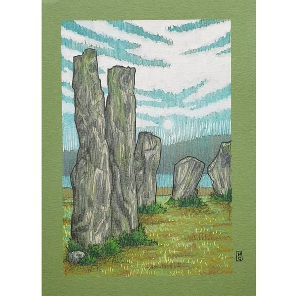The Callanish Stones, Isle of Lewis, Scottish landscape artwork