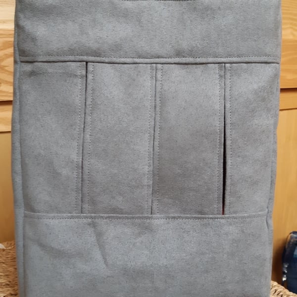Grey box pleat bag