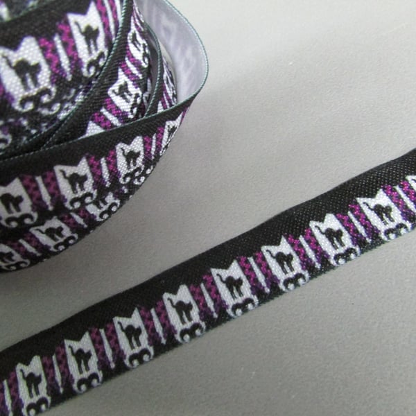 Black Cat Fold Over Elastic x 1 metre