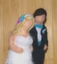 Handmade Needle Felted Wedding Couple Figure - Image 2