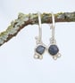 Raw sapphire gemstone earrings, silver hoop earrings - Image 4