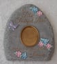 Ceramic Hand Painted Grey Stone Loving Pet Memorial Keepsake Photo Picture Frame - Image 1