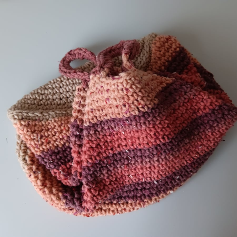 NOT AVAILABLE Crochet Basket Bag (Naturally Rustic) - holds so much!