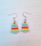 Rainbow Christmas tree earrings, choose your style - Image 4