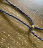 Handmade Braided Cord Bracelet - Navy, Purple & Silver with Gold Bead - Image 2