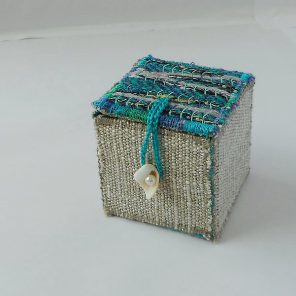 Mallaig - handmade keepsake box with embroidery 