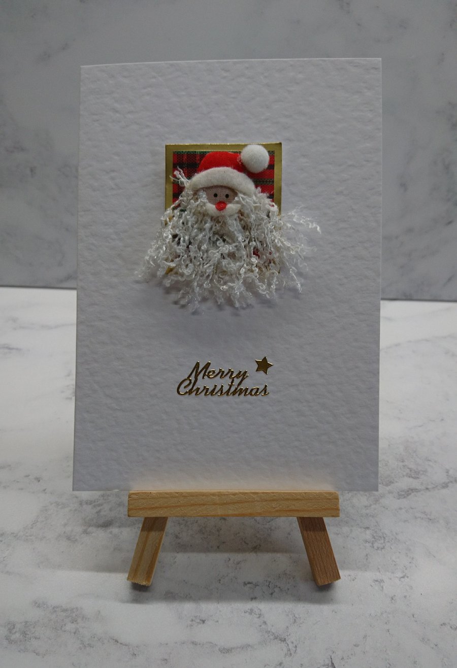 Christmas Card Mixed Media Santa Claus Merry Christmas 3D Luxury Handmade Card