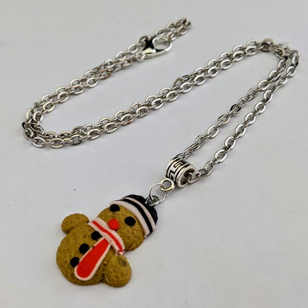 Gingerbread snowman necklace