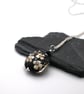 lampwork glass black and gold glitter pendant necklace - Image 3