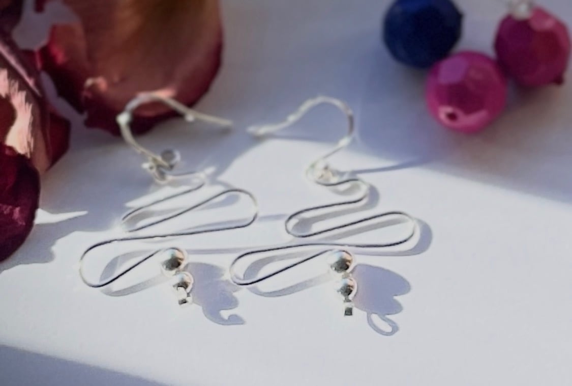 Sterling silver squiggle earrings 