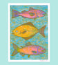 Three Fishes, 3-colour risograph print
