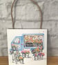 Vintage flower truck.  Wooden hanging wall plaque.  FREE delivery. - Image 1