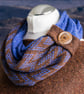 Coast Merino Silk Infinity Fairisle Scarf - Mountain brown and blue scarves