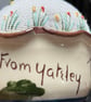 Mottoware pin cushion ‘take a little cream’ embroidered flowers and bee - Image 7