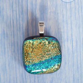 Pendant Necklace beautiful Dichroic fused glass pendent handmade