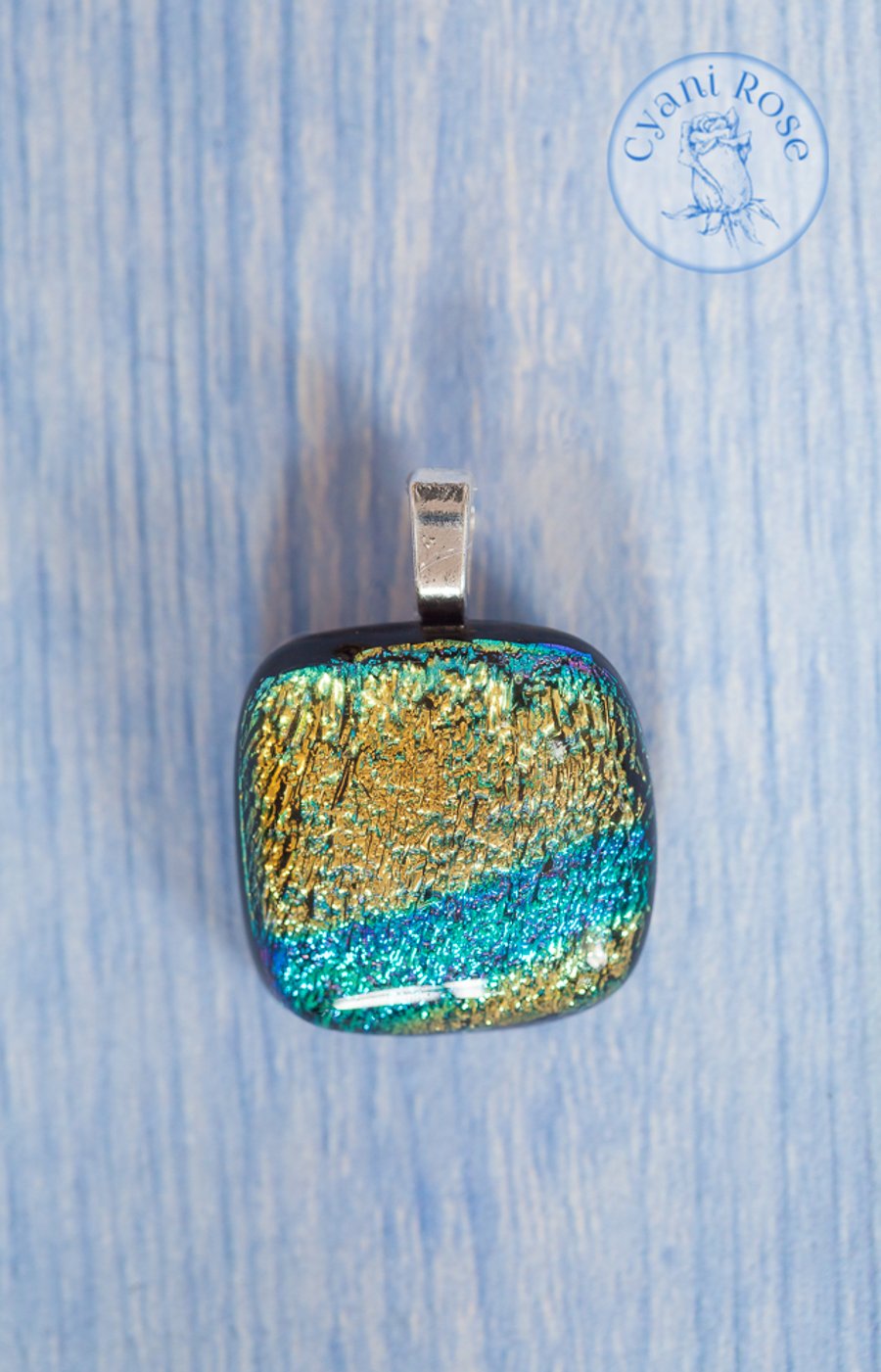 Pendant Necklace beautiful Dichroic fused glass pendent handmade