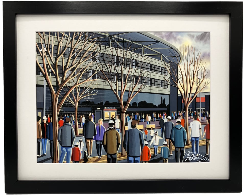 MK Don, Framed Football Stadium Art Print. 14" x 11" Frame Size