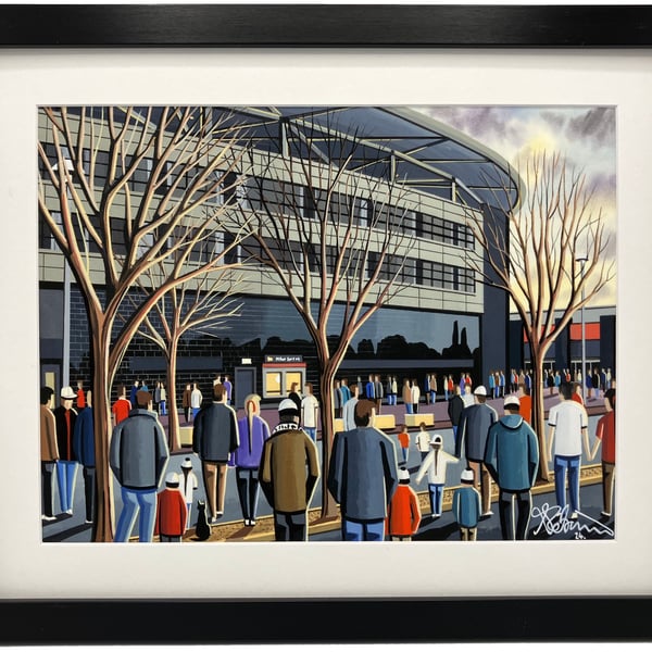 MK Don, Framed Football Stadium Art Print. 14" x 11" Frame Size