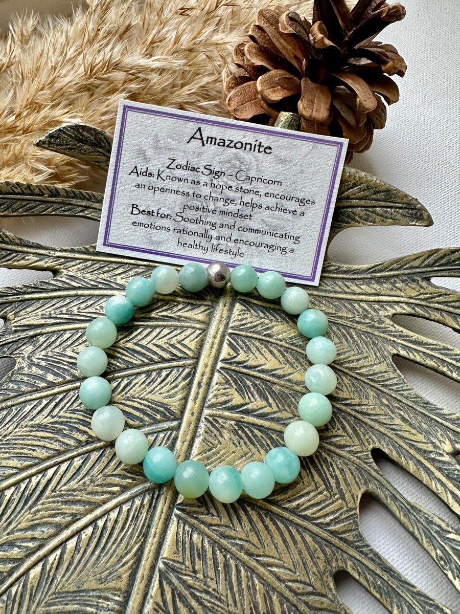 Blue Amazonite - Elasticated Bracelet 