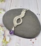 Wire Woven Purple Amethyst and Silver filled Pendant on a Silver Plated Chain - Image 5