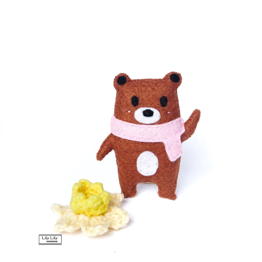 Darcey, Brown Bear felt mascot by Lily Lily Handmade (Free Delivery)