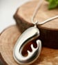 Sterling Silver Chunky Biomorphic Pendant Necklace - Image 2