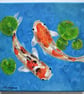 Koi Fishes painting on canvas. Ready to hang - Image 1