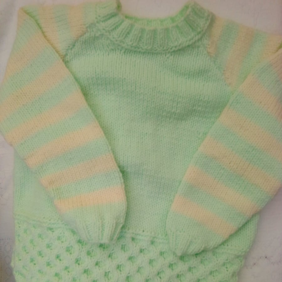 Children's Hand Knitted Jumper with a Honeycomb Pattern, Children's Clothes