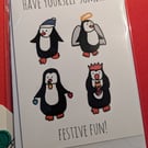 Festive penguin cards