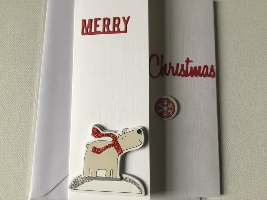 Christmas card. Polar bear. Card for christmas. Xmas card. 812