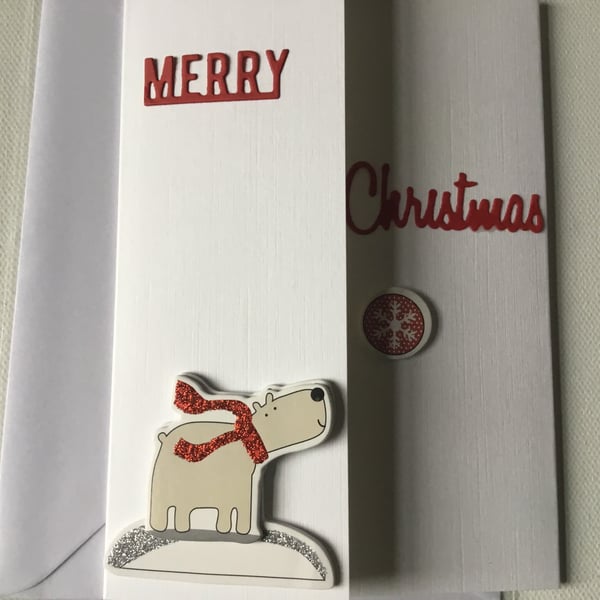 Christmas card. Polar bear. Card for christmas. Xmas card. 812