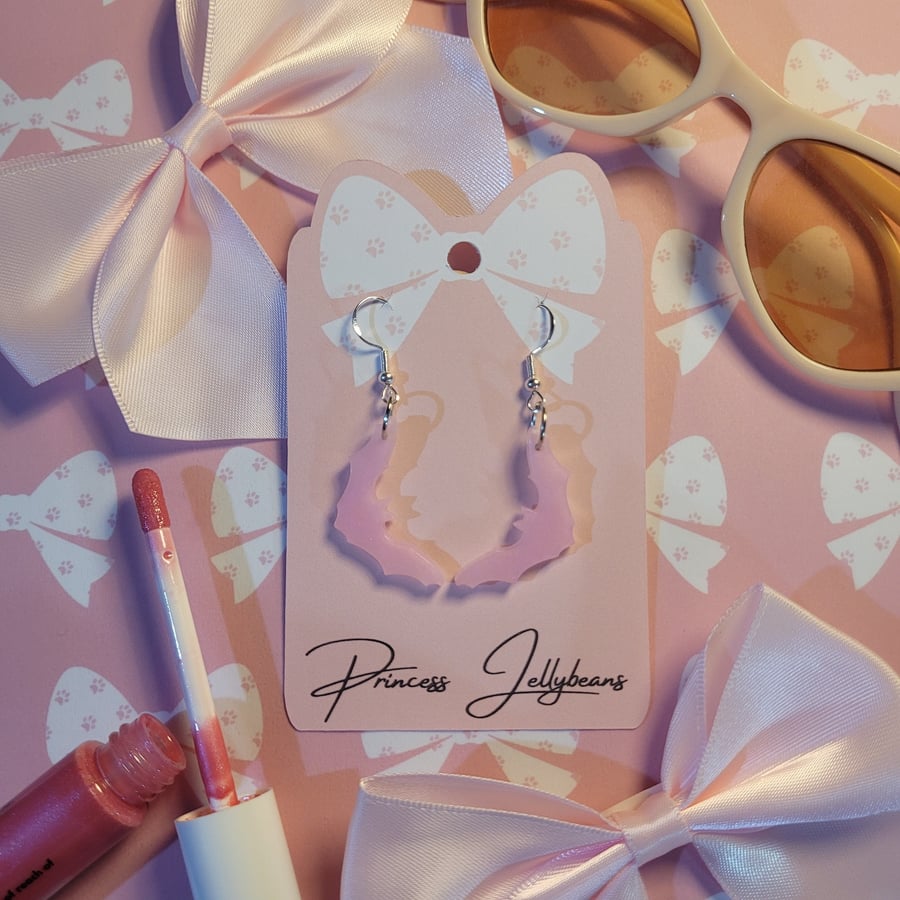 Pale Pink Bat Earrings