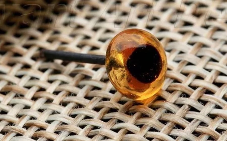 A pair of 7mm Amber glass eyes, needle Felting eyes, Animal eyes