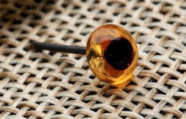 A pair of 7mm Amber glass eyes, needle Felting eyes, Animal eyes