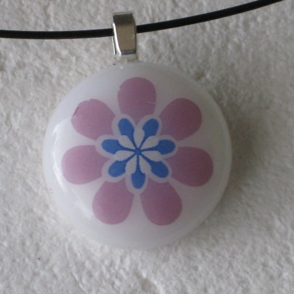 Fused Glass Pendant Necklace