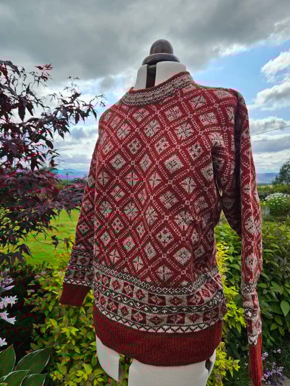 Fair Isle 'Corrachree' unisex jumper Blaze