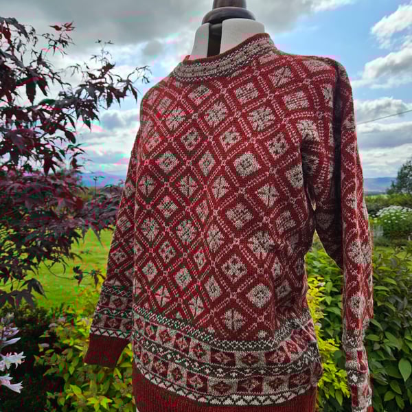 Fair Isle 'Corrachree' unisex jumper Blaze