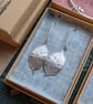 Silver Honesty Seed Pod Handmade Earrings - Image 3