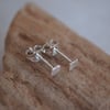 Tiny Sterling Silver Square Stud Earrings, Small Studs